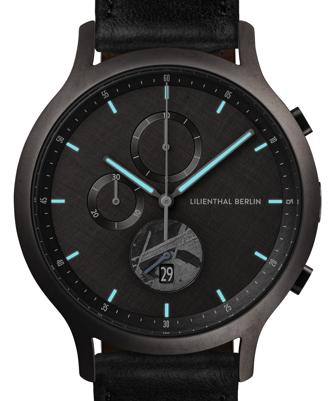 Chronograph Meteorite I - Leder Schwarz
